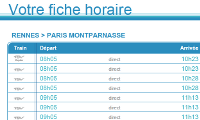 Fiche Horaire SNCF modifiée en décembre 2011