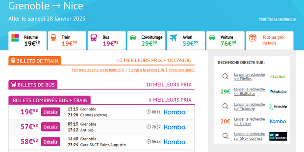 Les offres combinées Bus + Train par KelBillet : moins chères et bien pratiques
