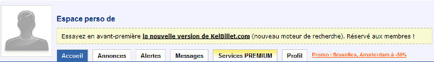 Le lien pour se rendre à la nouvelle version de KelBillet