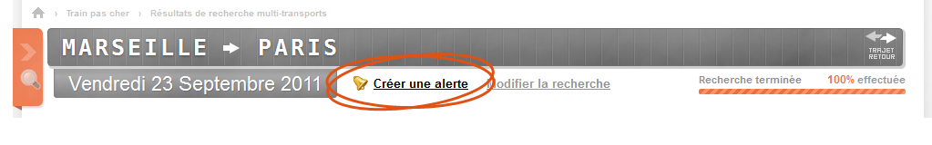 creer une alerte