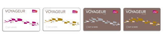 Carte voyageur sur lesquelles sont chargées les e-billets incessibles