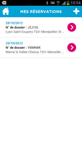 Mes réservations sur l'application mobile Ouigo