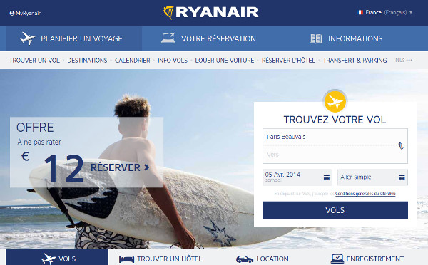 Ryanair : un nouveau site pour faciliter la réservation de billets d'avion