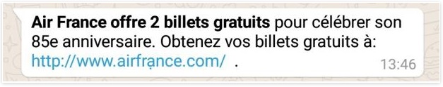 Arnaque billets gratuits