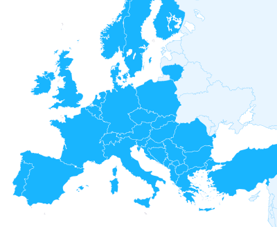 Carte des destinations Interrail